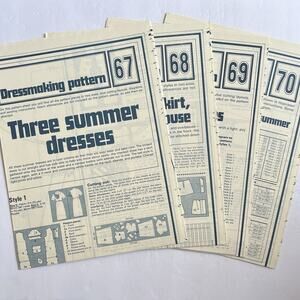 Vintage Designer Sewing Patterns Uncut Lot Of 4 Dresses Summer Styles 70s